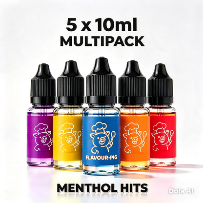 5 x 10ml  NEW TOBACCO MENTHOL multi-pack (50ml Flavourings) (PAY5 DEAL , SEE BELOW)