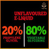 Unflavoured e-liquid 20-80 PG-VG