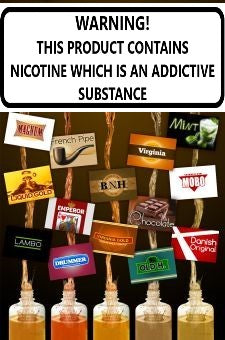 0MG TOBACCO IN 50ML, 100ML or 250ML OR LITRE BOTTLES