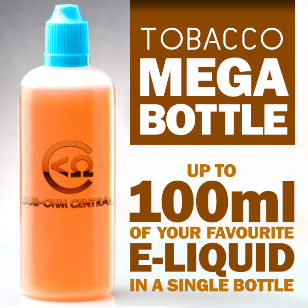 TOBACCO AND UNFLAVOURED MEGA BOTTLE: 60ml to 100ml DIY E-LIQUID - SPECIAL PRICE