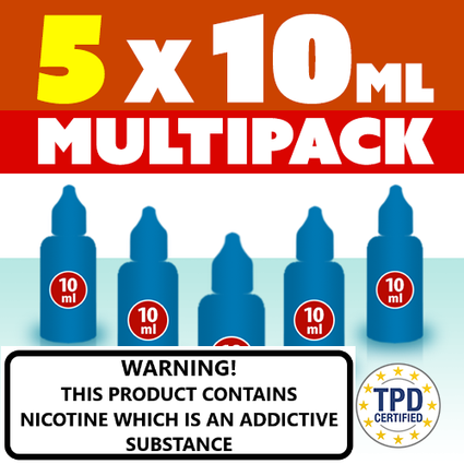 5 x 10ml FRUIT AND SWEETS multi-pack (50ml e-liquids) ALL 50/50
